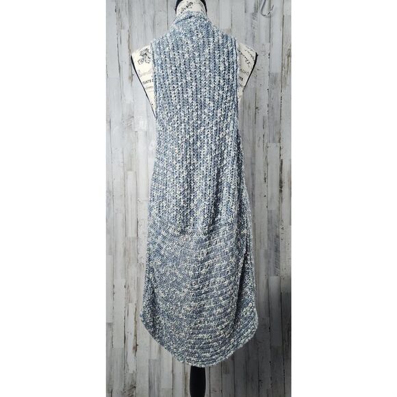 Sun & Shadow Cardigan Vest Sweater Blue Ivory Size Medium - Picture 11 of 12
